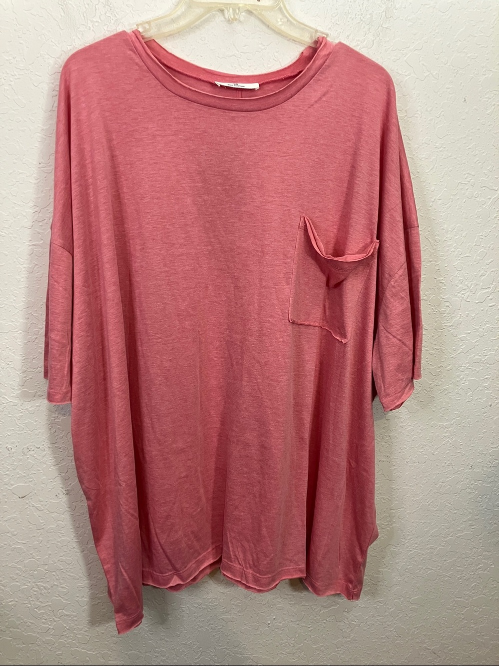Zenana Outfitters Pink slub oversized Short Sleeve Tee